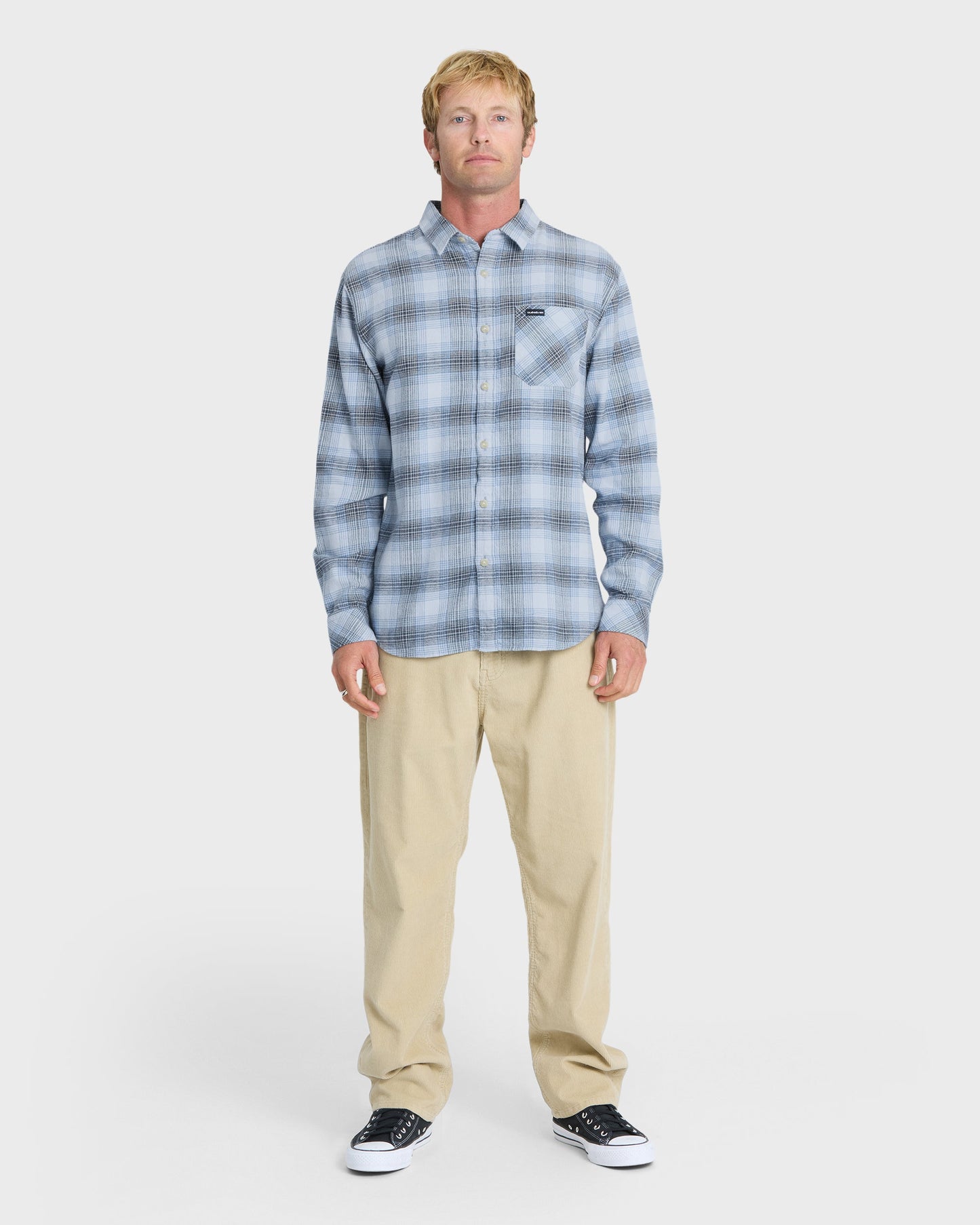 Breakwater Check Long Sleeve Flannel Shirt - Skyway