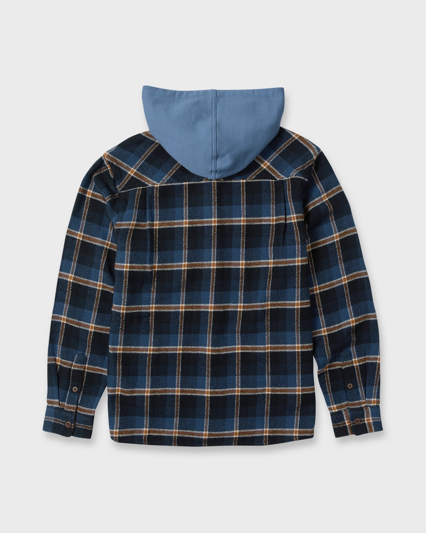 Saltwater Hooded Long Sleeve Flannel Shirt - Dark Denim