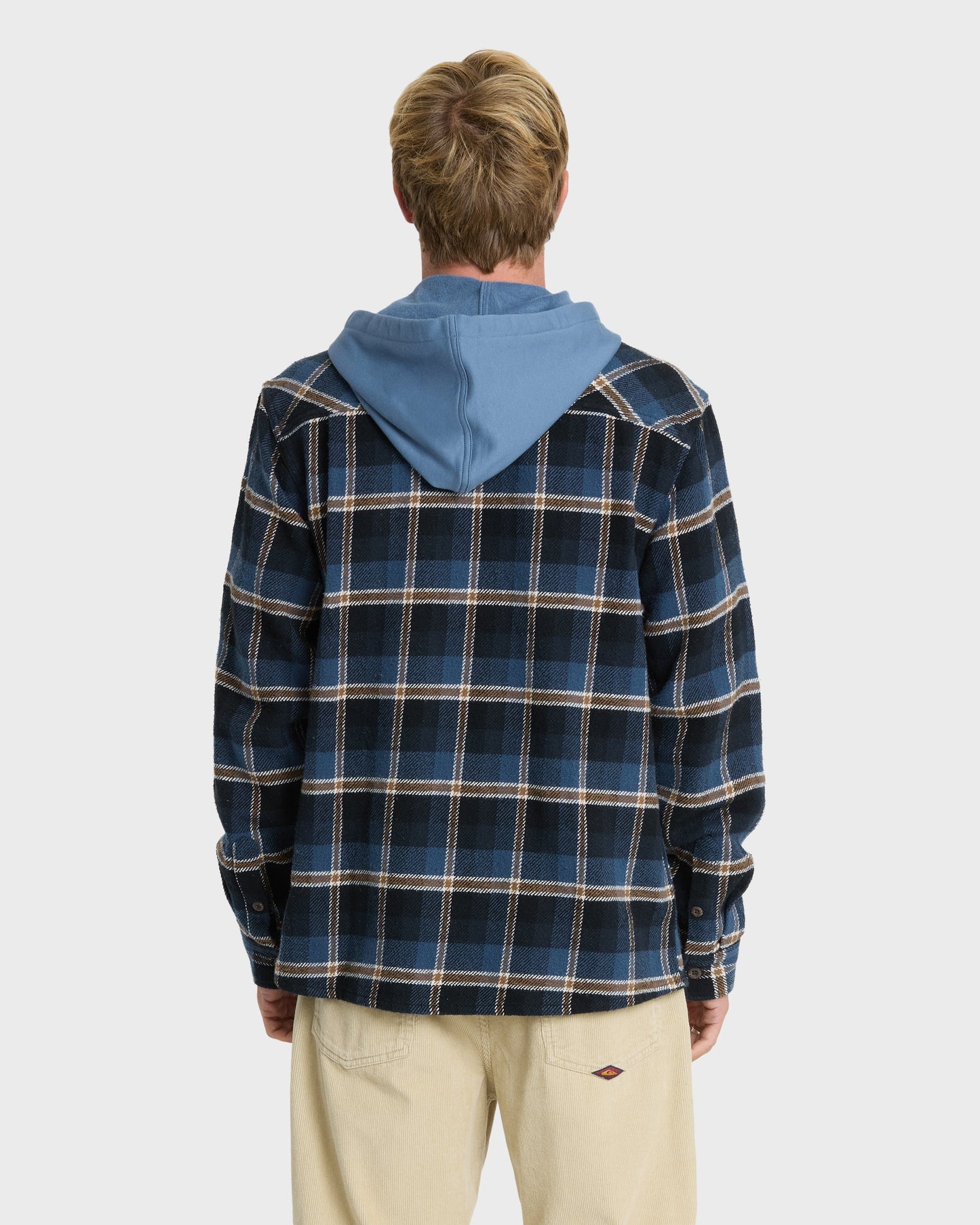 Saltwater Hooded Long Sleeve Flannel Shirt - Dark Denim