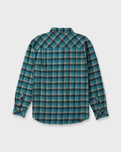 Saltwater Long Sleeve Flannel Shirt - Blue Coral