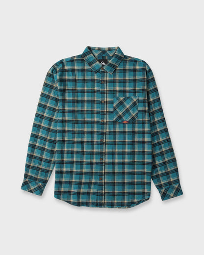 Saltwater Long Sleeve Flannel Shirt - Blue Coral