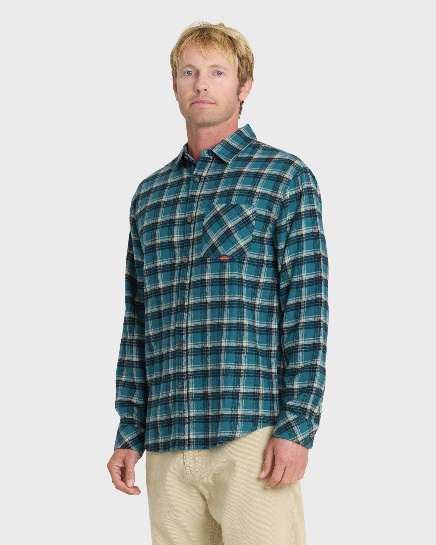 Saltwater Long Sleeve Flannel Shirt - Blue Coral