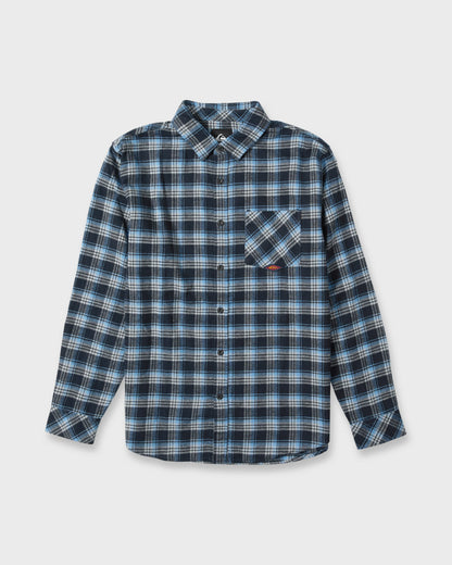 Saltwater Long Sleeve Flannel Shirt - Total Eclipse