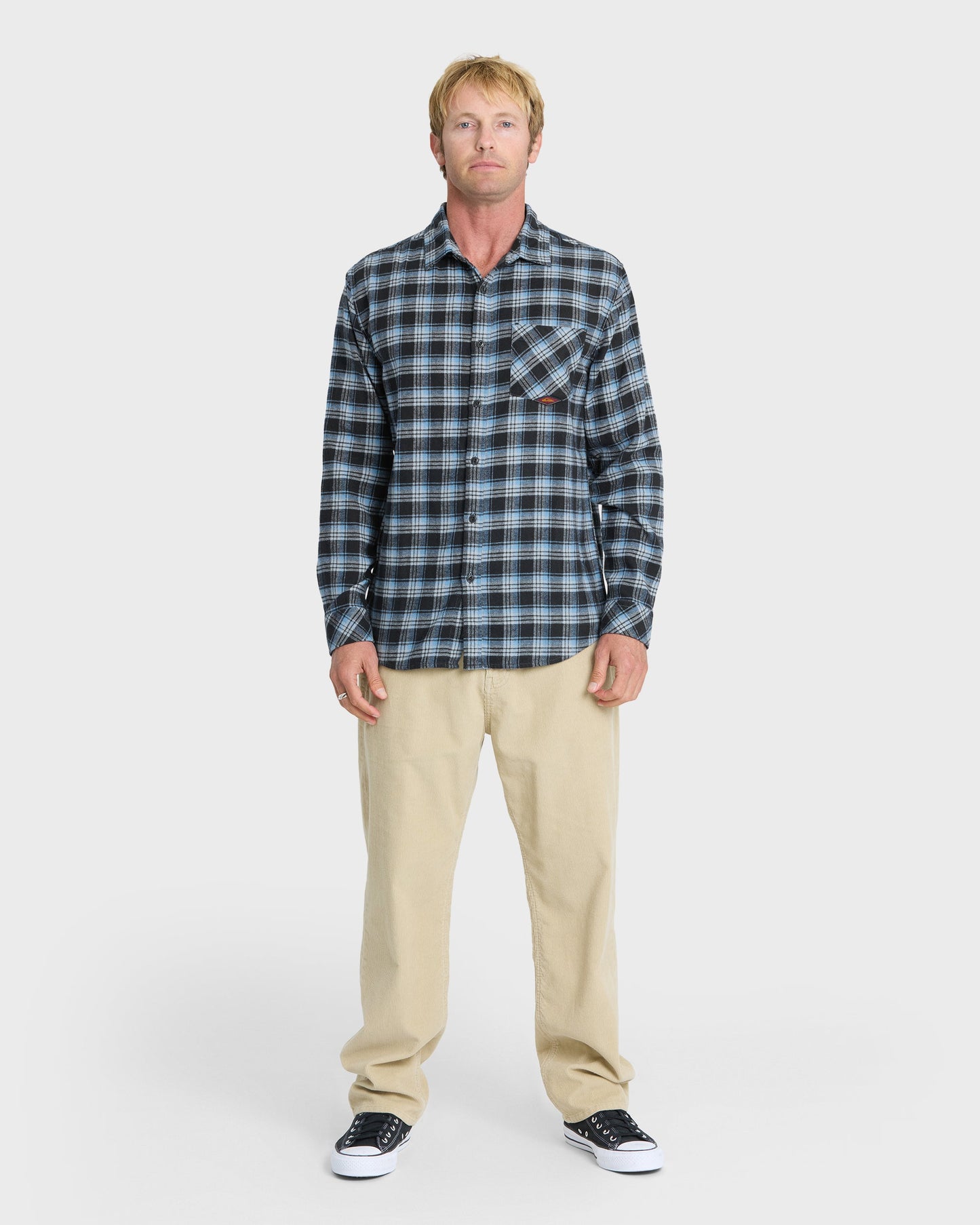 Saltwater Long Sleeve Flannel Shirt - Total Eclipse
