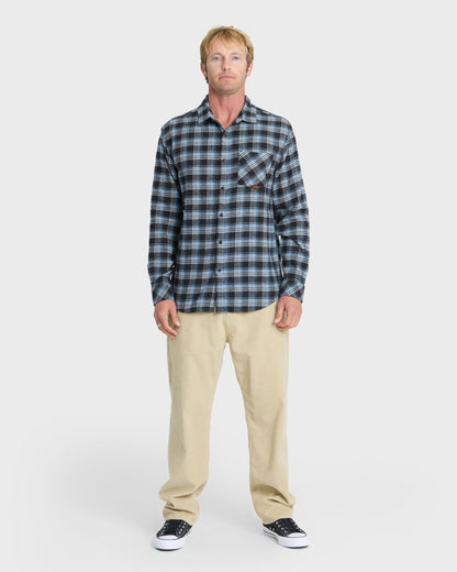Saltwater Long Sleeve Flannel Shirt - Total Eclipse