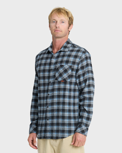 Saltwater Long Sleeve Flannel Shirt - Total Eclipse