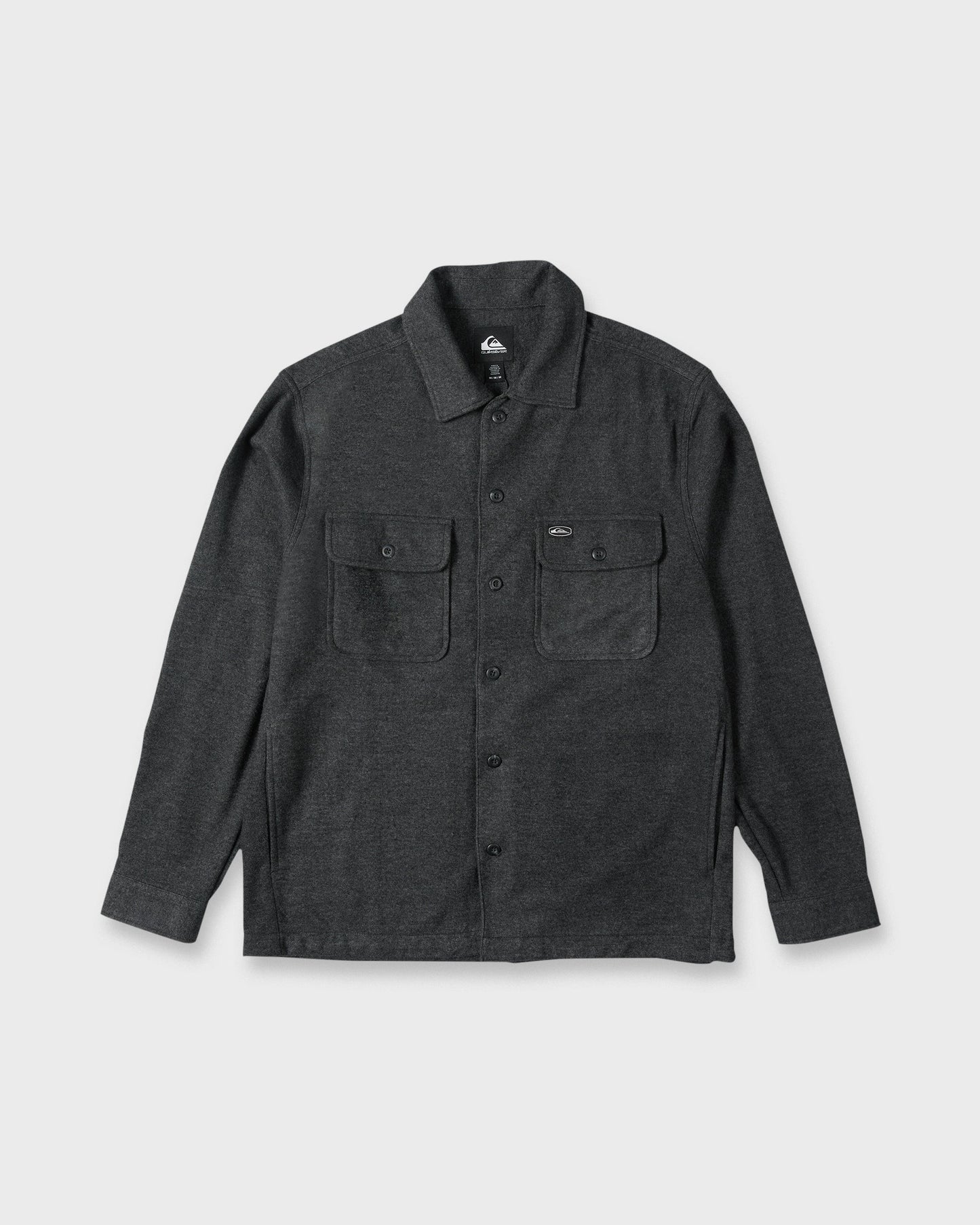 Flannel Long Sleeve Overshirt - Black Heather