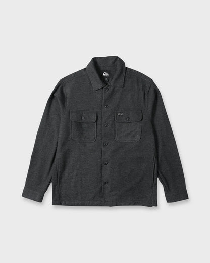 Flannel Long Sleeve Overshirt - Black Heather
