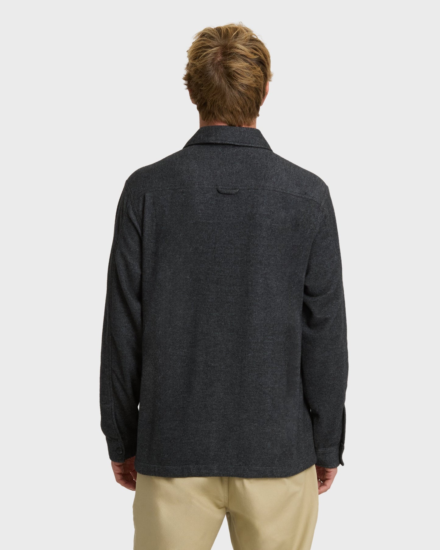 Flannel Long Sleeve Overshirt - Black Heather