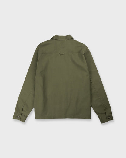 Herringbone Long Sleeve Woven Overshirt - Grape Leaf