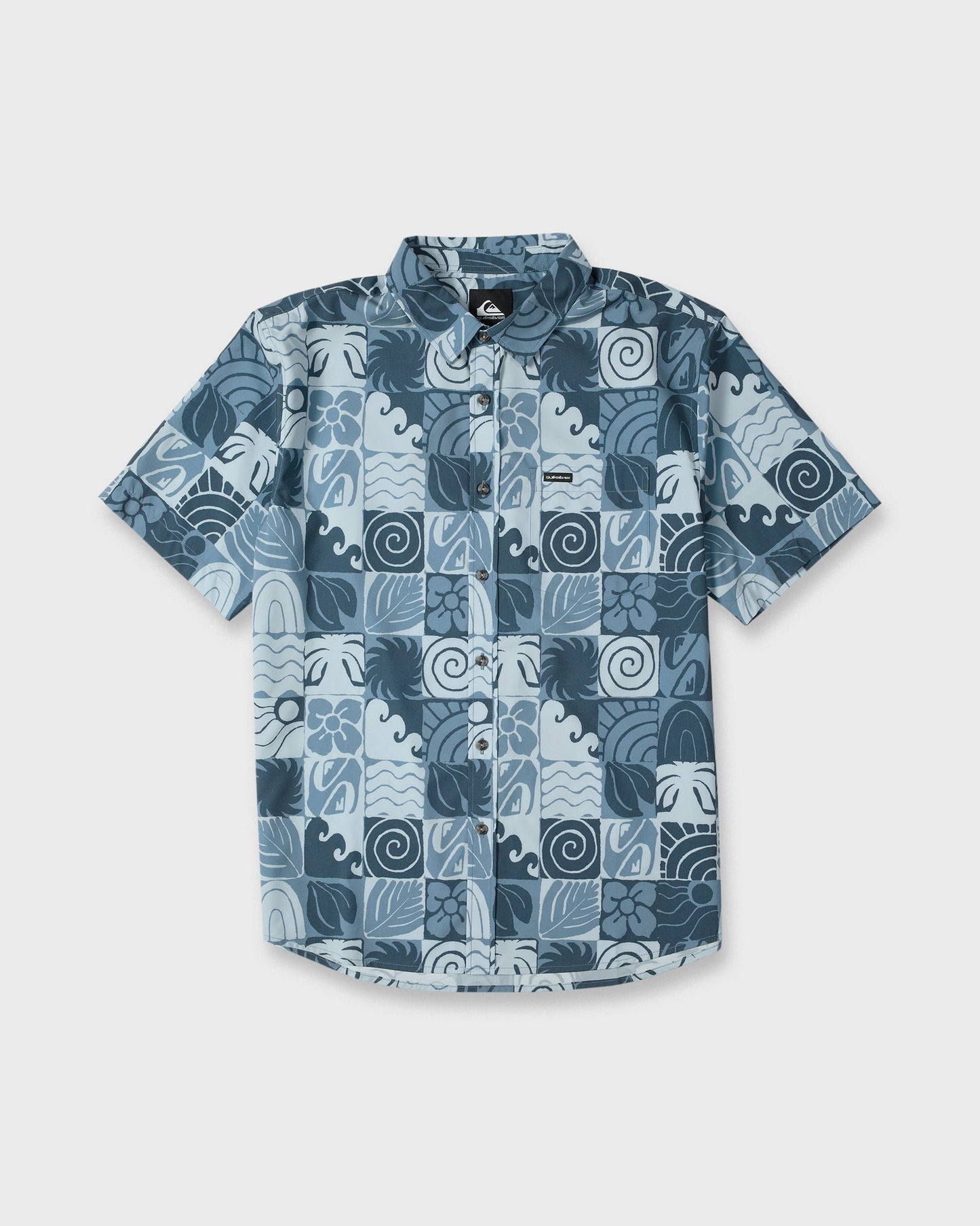 Earth Geo Classic Stretch Short Sleeve Woven Shirt - Quiet Harbor