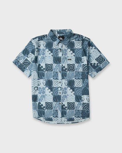 Earth Geo Classic Stretch Short Sleeve Woven Shirt - Quiet Harbor