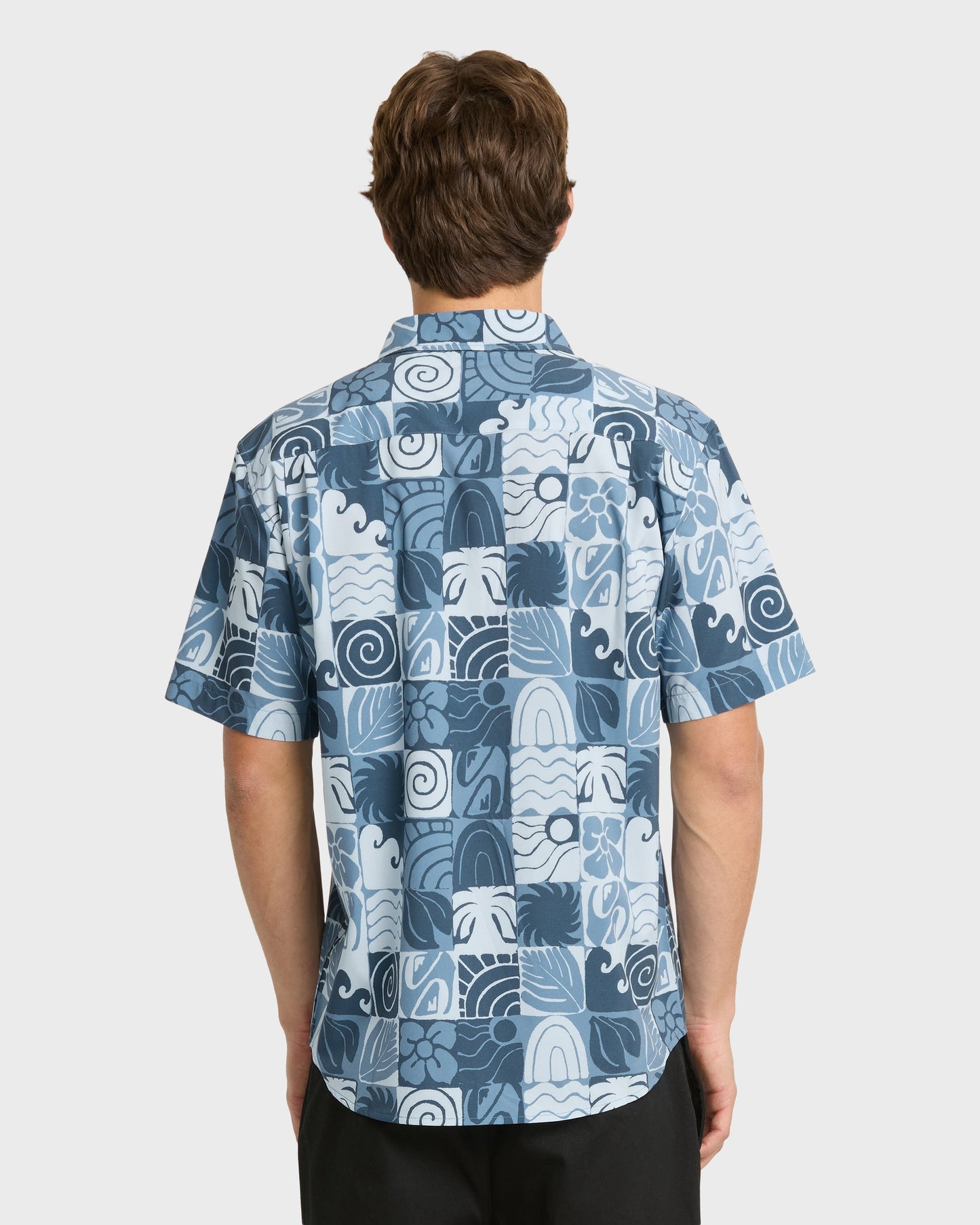 Earth Geo Classic Stretch Short Sleeve Woven Shirt - Quiet Harbor