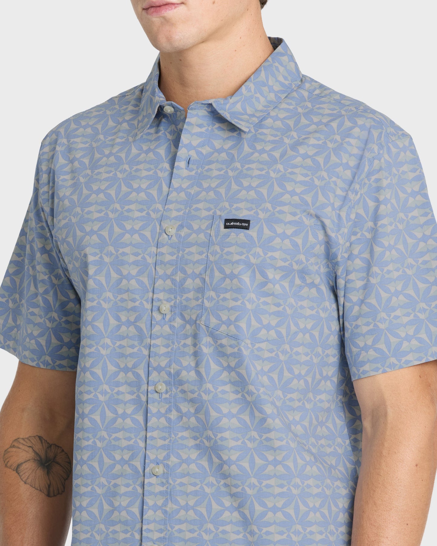 Nature Tile Classic Short Sleeve Woven Shirt - Quiet Harbor