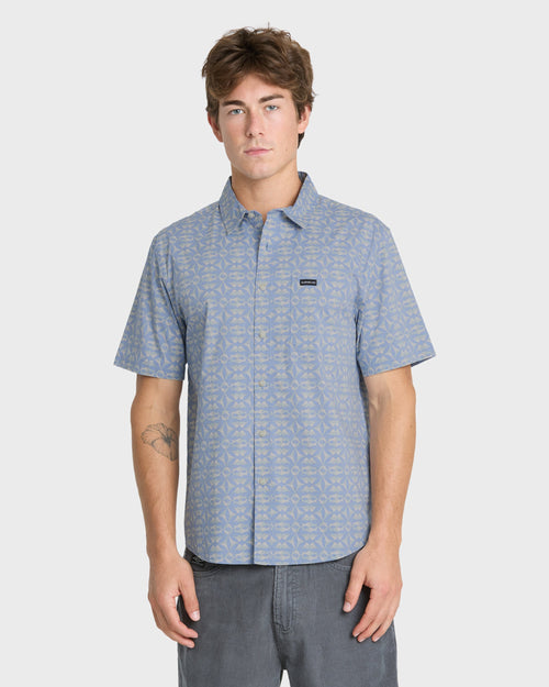 Nature Tile Classic Short Sleeve Woven Shirt - Quiet Harbor