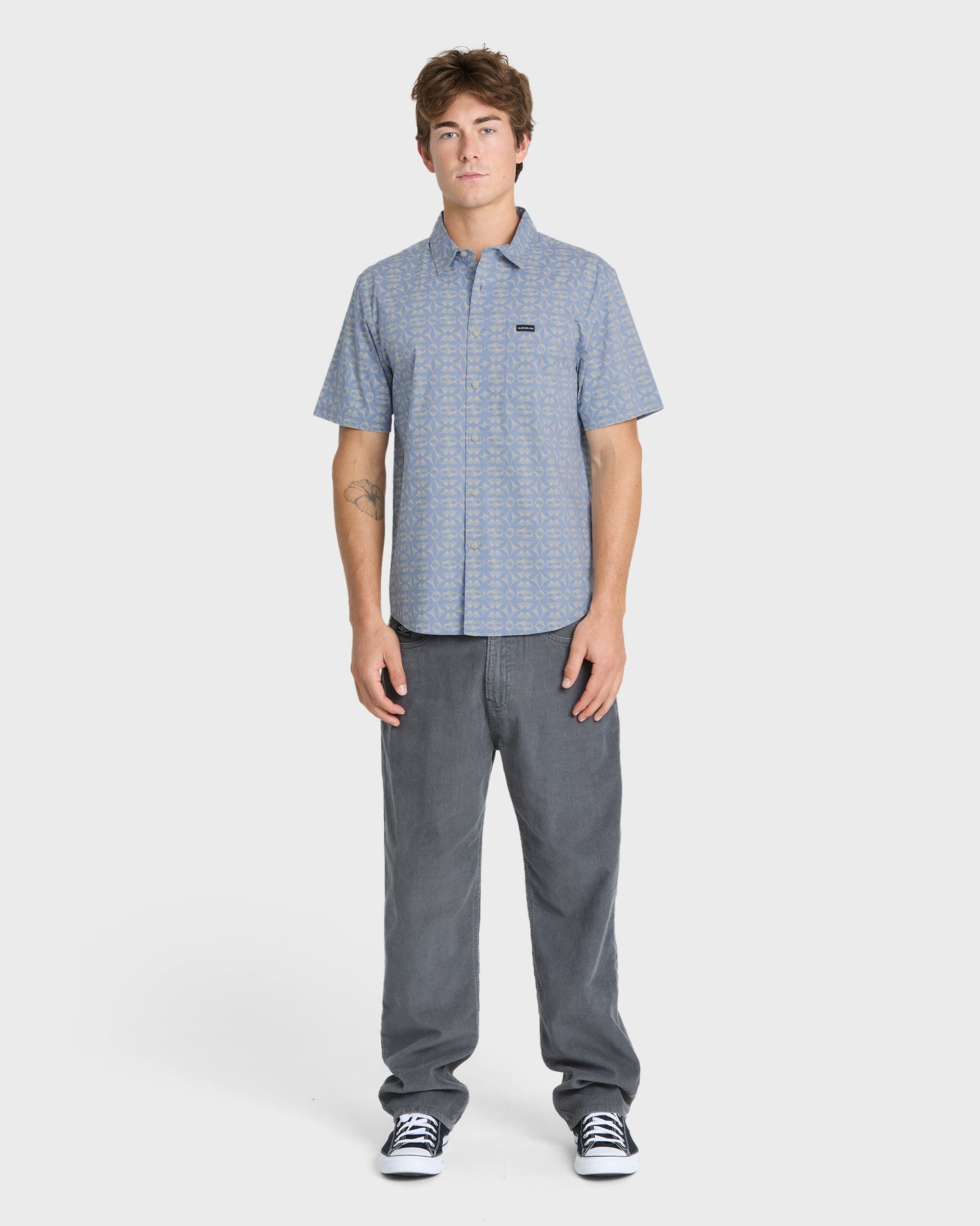 Nature Tile Classic Short Sleeve Woven Shirt - Quiet Harbor