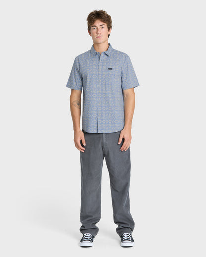 Nature Tile Classic Short Sleeve Woven Shirt - Quiet Harbor