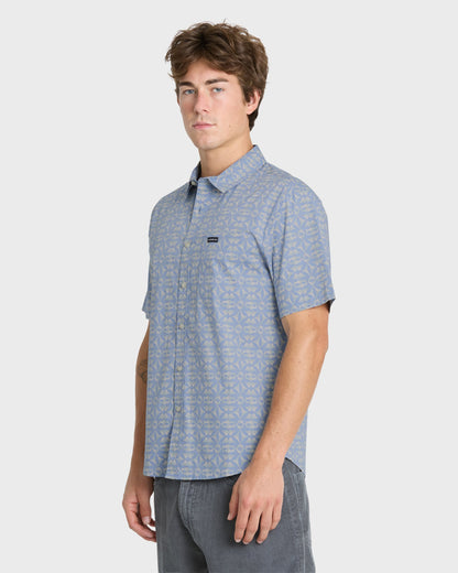 Nature Tile Classic Short Sleeve Woven Shirt - Quiet Harbor