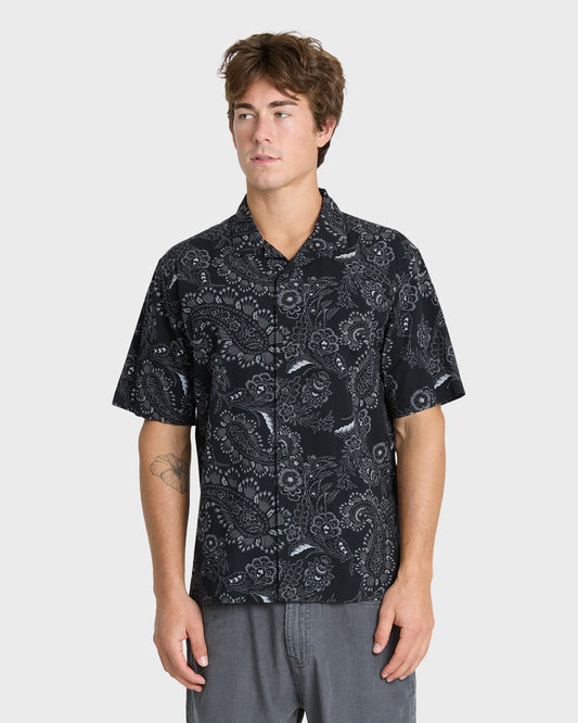 Crescent Camp Short Sleeve Woven Shirt - Anthracite
