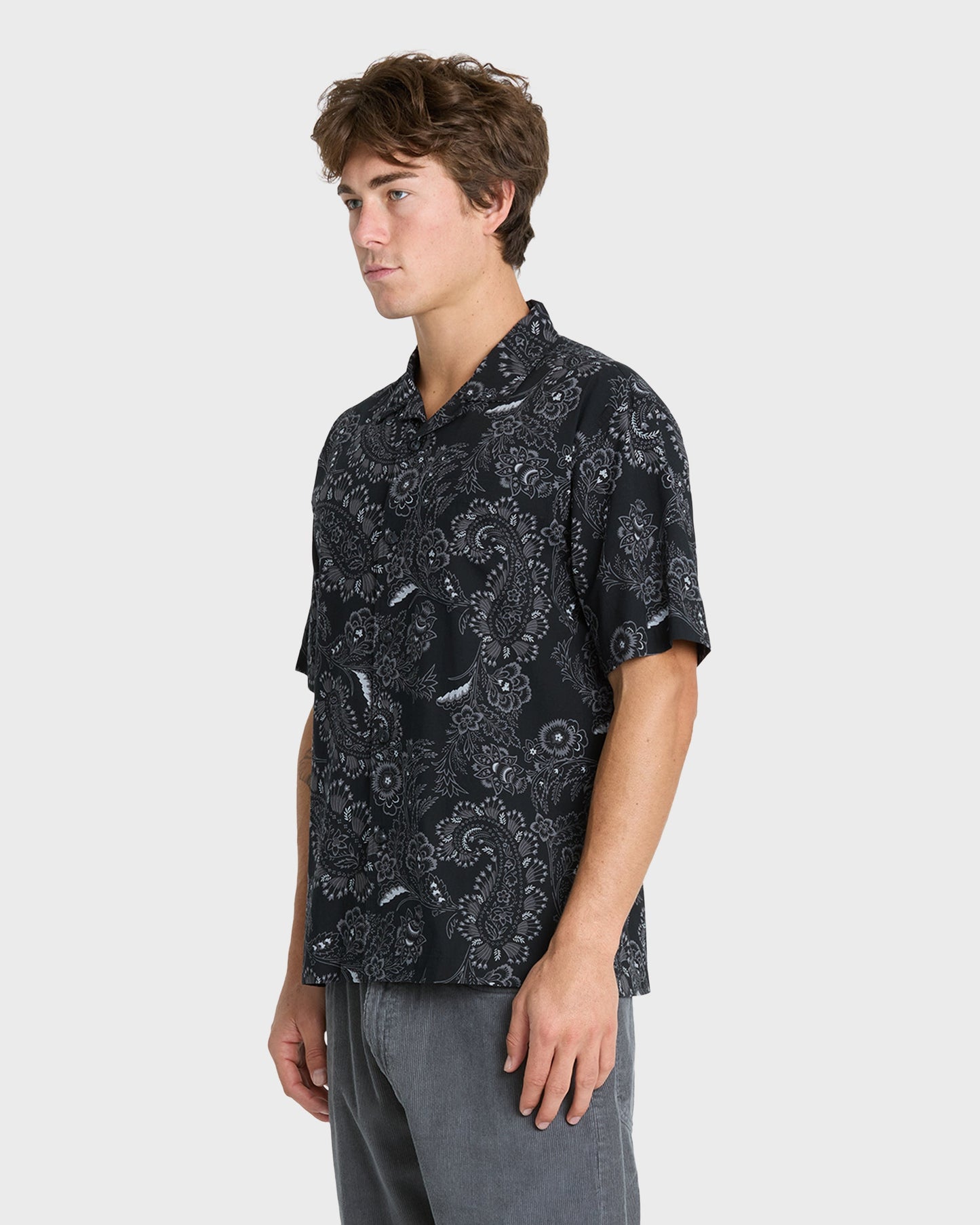 Crescent Camp Short Sleeve Woven Shirt - Anthracite