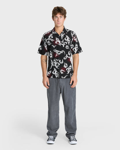 Ceremonial Camp Short Sleeve Woven Shirt - Anthracite