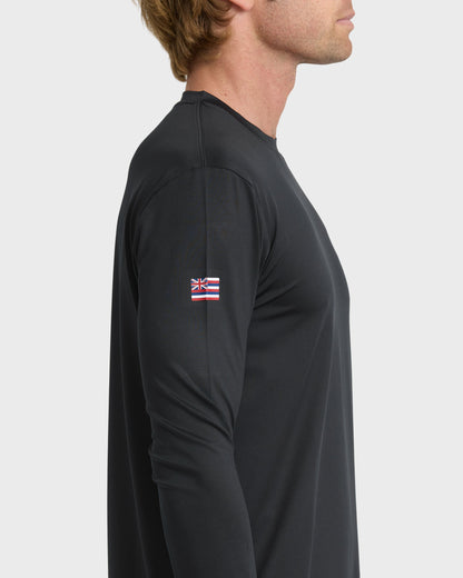Hawaii Everyday Long Sleeve Surf Tee - Black