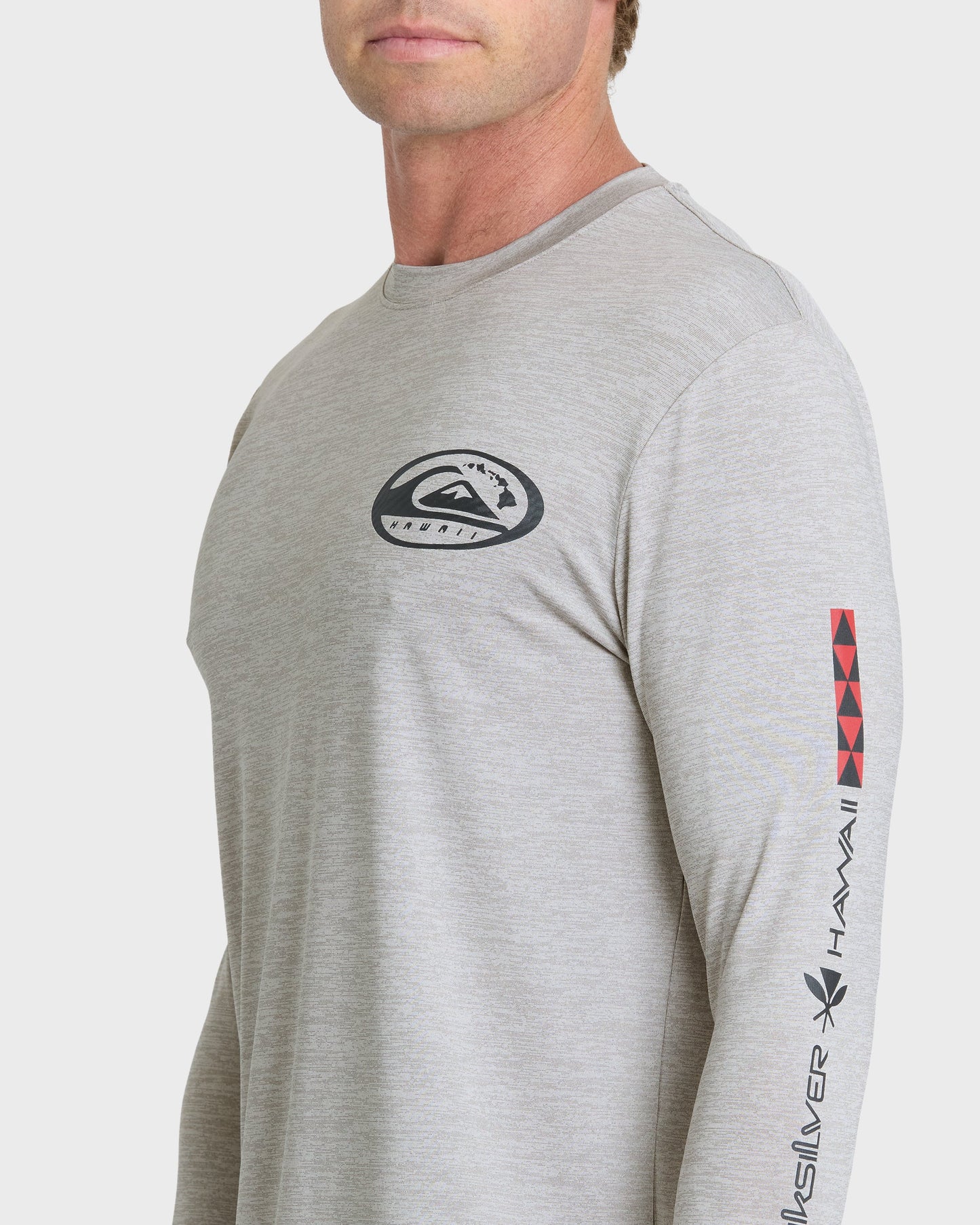 Hawaii Everyday Long Sleeve Surf Tee - Light Grey Hth