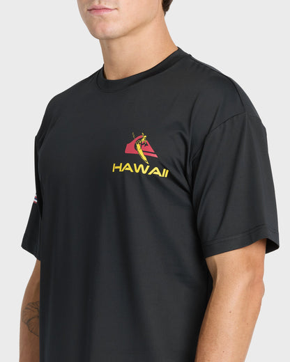 Hawaii Everyday Short Sleeve Surf Tee - Black