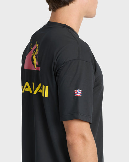 Hawaii Everyday Short Sleeve Surf Tee - Black