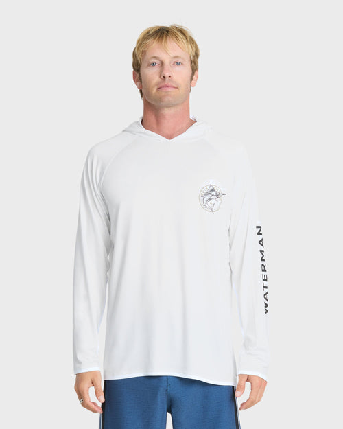 Waterman Catch Em All Long Sleeve Surf Tee - White