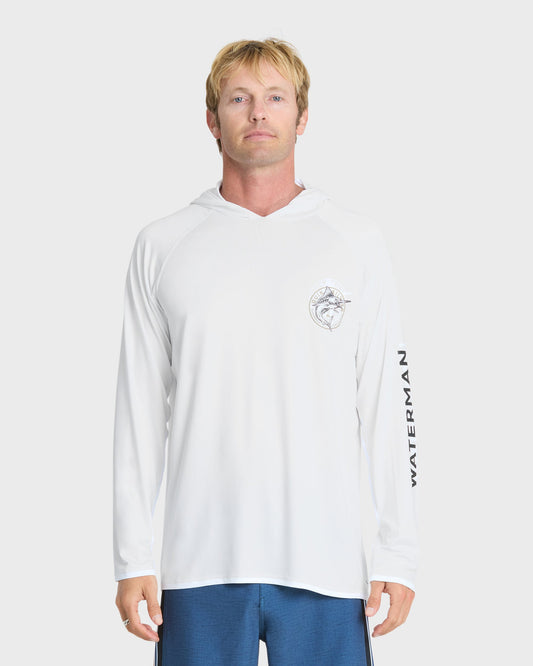 Waterman Catch Em All Long Sleeve Surf Tee - White