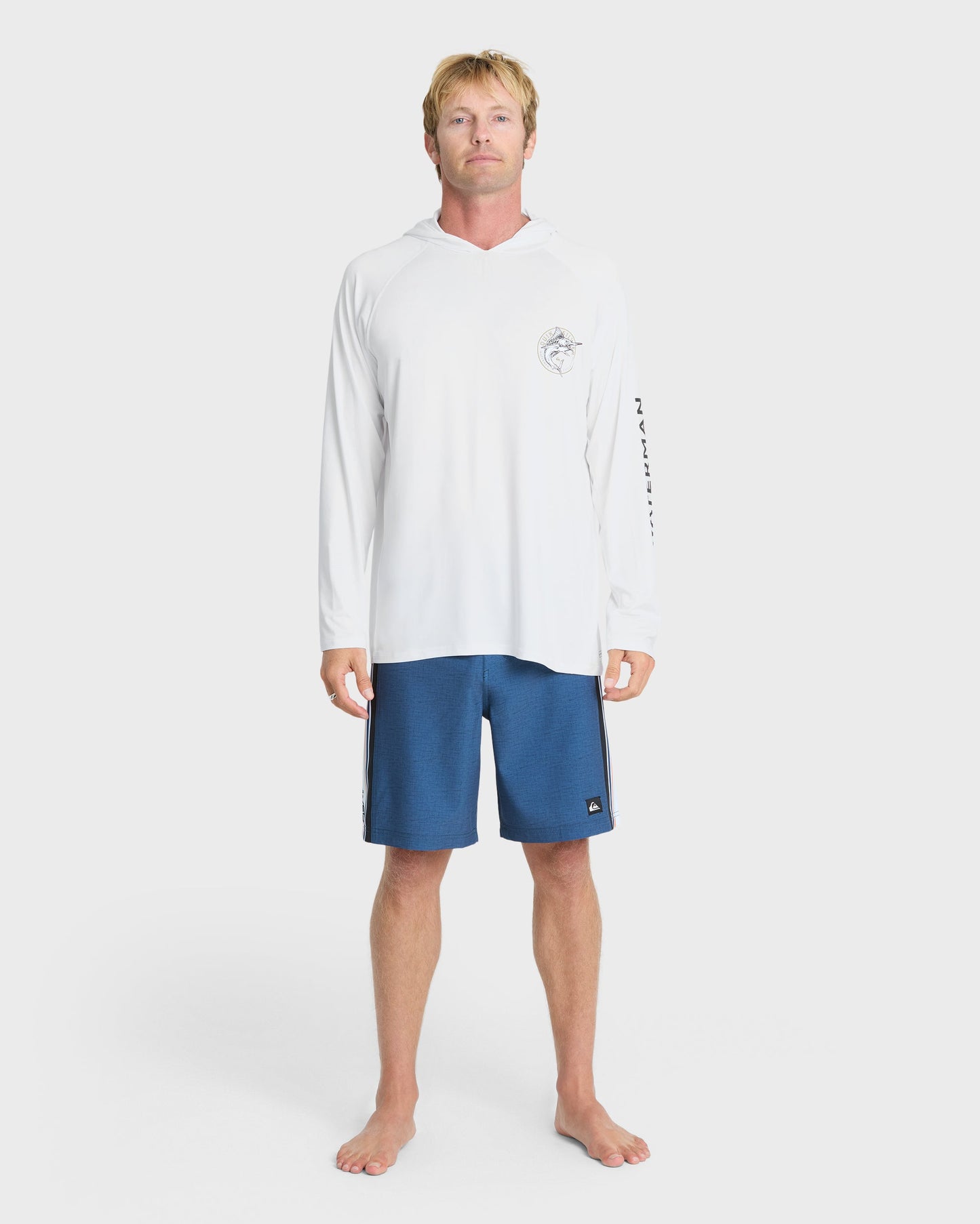 Waterman Catch Em All Long Sleeve Surf Tee - White