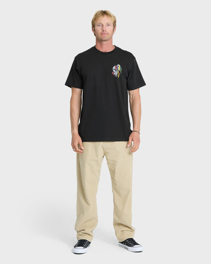 Bird Brain Classic Short Sleeve Knit T-Shirt - Black