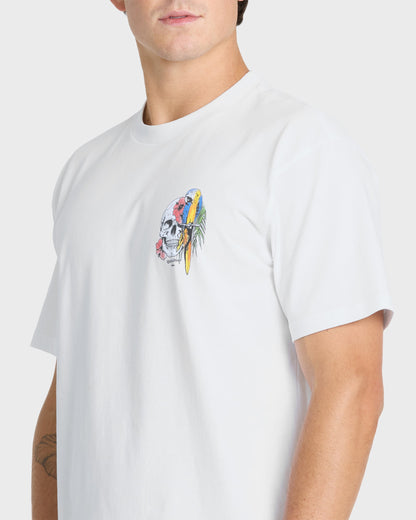 Bird Brain Classic Short Sleeve Knit T-Shirt - White