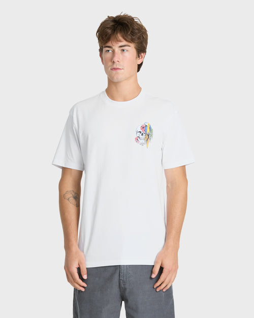 Bird Brain Classic Short Sleeve Knit T-Shirt - White