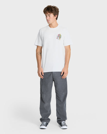 Bird Brain Classic Short Sleeve Knit T-Shirt - White
