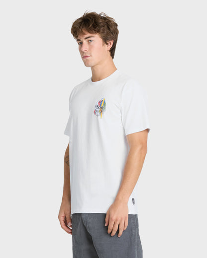 Bird Brain Classic Short Sleeve Knit T-Shirt - White