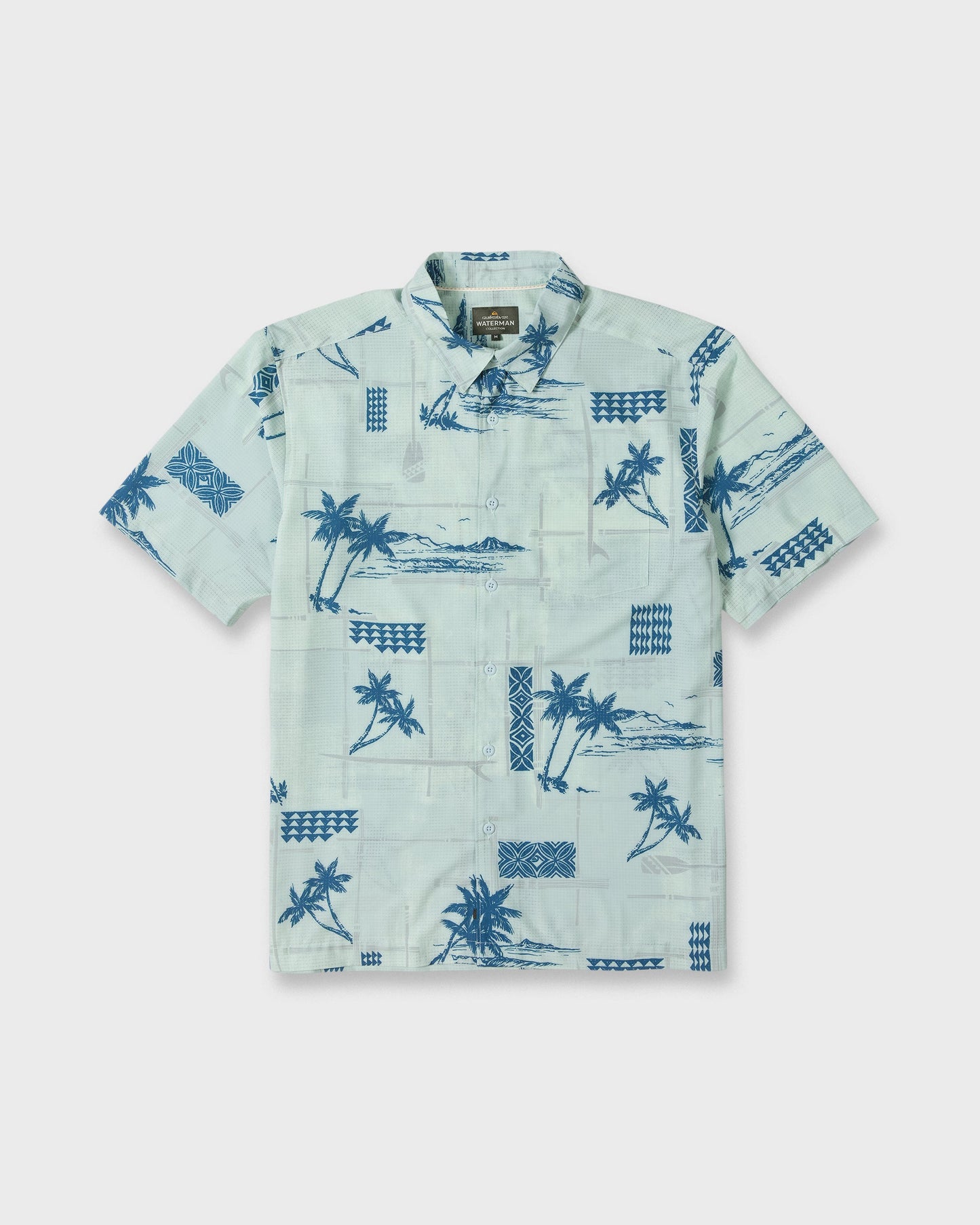 Waterman Island Time Short Sleeve Woven Shirt - Baby Blue