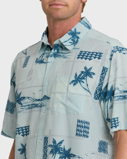 Waterman Island Time Short Sleeve Woven Shirt - Baby Blue