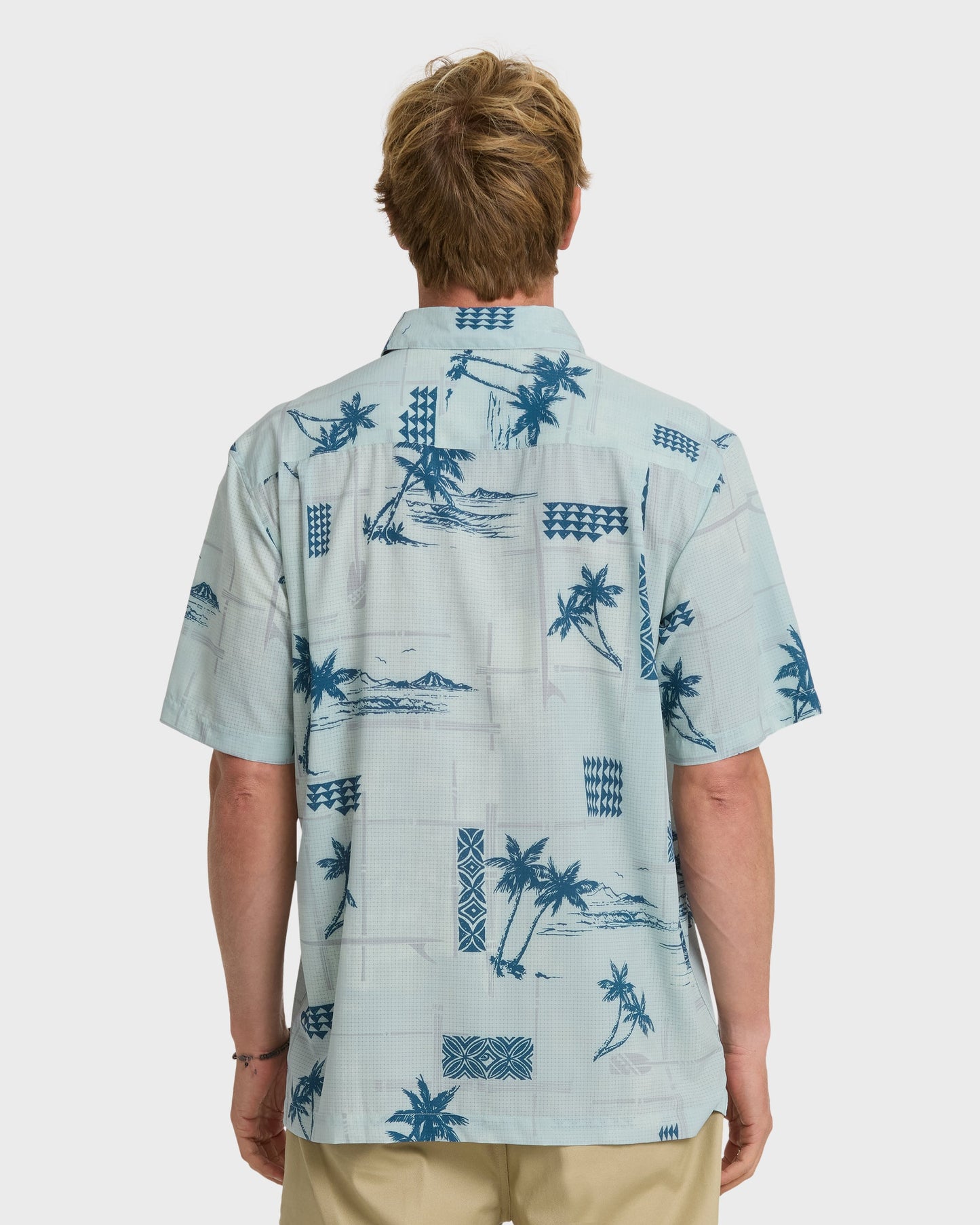 Waterman Island Time Short Sleeve Woven Shirt - Baby Blue