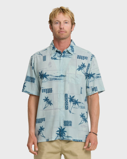 Waterman Island Time Short Sleeve Woven Shirt - Baby Blue