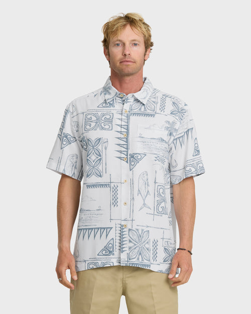 Waterman Ohana Bay Short Sleeve Woven Shirt - White