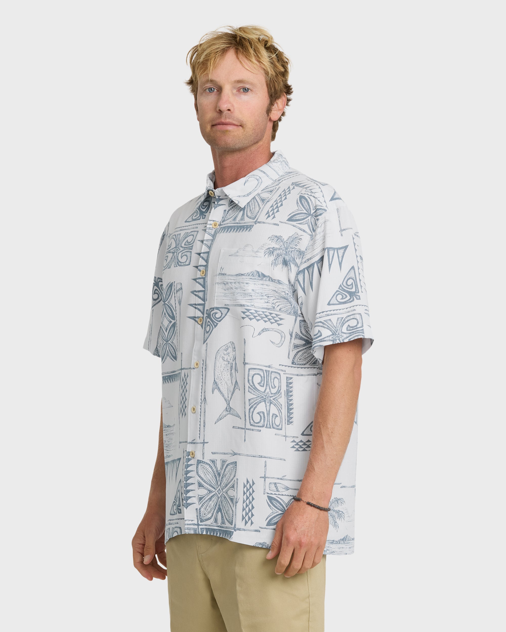 Waterman Ohana Bay Short Sleeve Woven Shirt - White