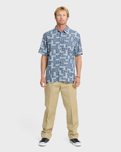 Waterman Boca Short Sleeve Woven Shirt - Blue Nights