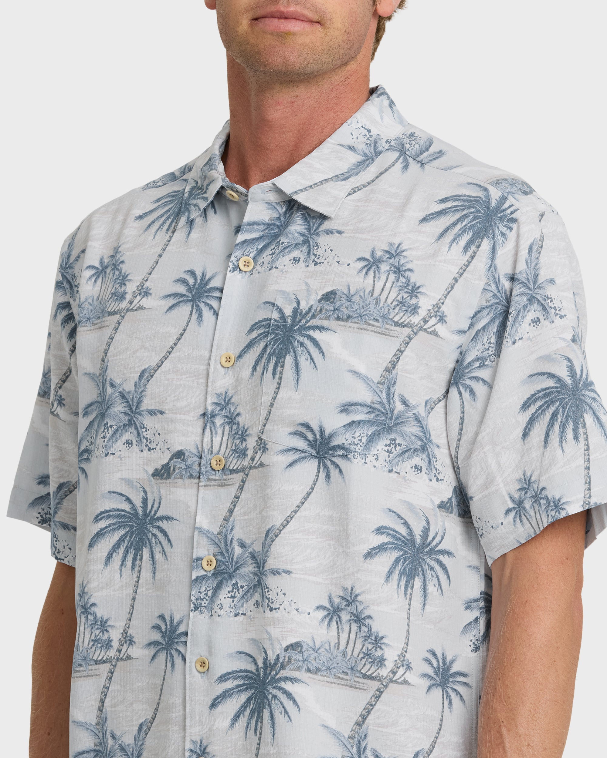 Waterman Island Vues Short Sleeve Woven Shirt - White