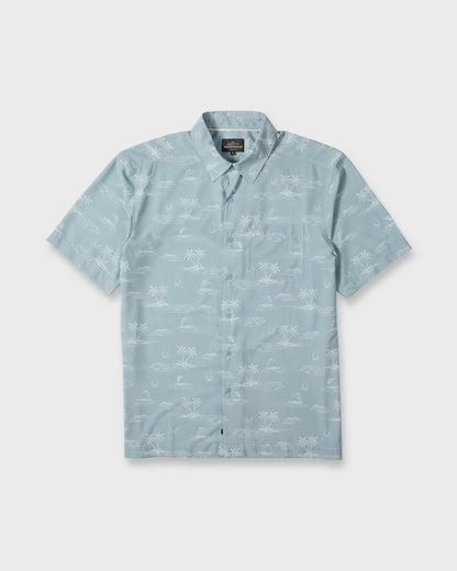 Waterman Mix Performance Pack Short Sleeve Woven Shirt - Dusty Blue
