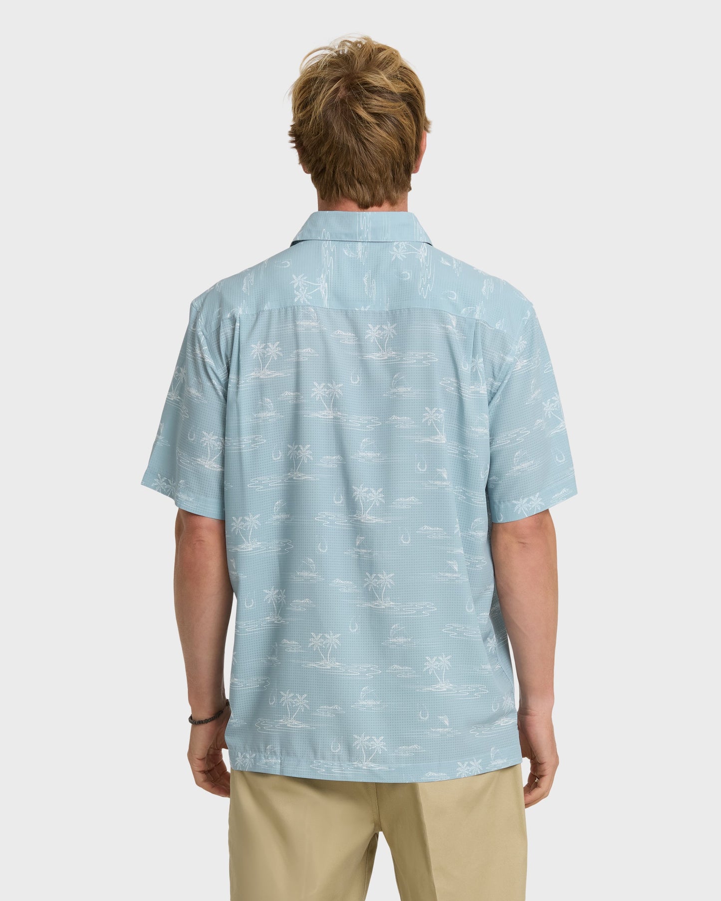 Waterman Mix Performance Pack Short Sleeve Woven Shirt - Dusty Blue