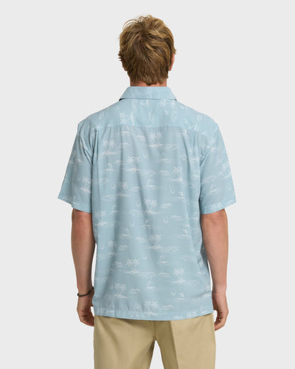 Waterman Mix Performance Pack Short Sleeve Woven Shirt - Dusty Blue