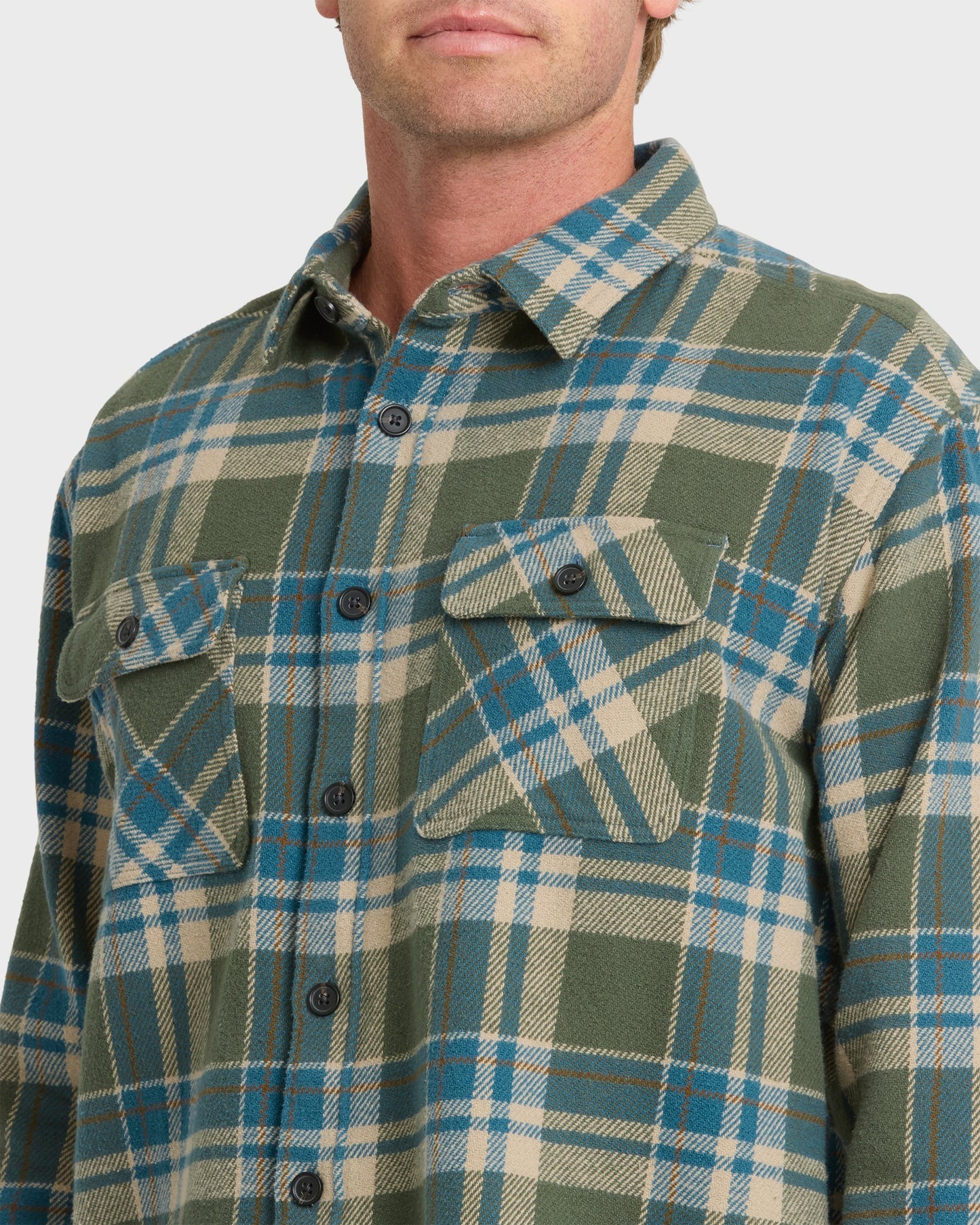 Waterman Dover Long Sleeve Flannel Overshirt - Thyme