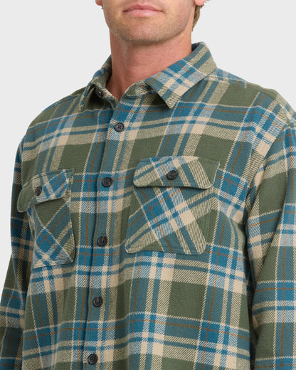 Waterman Dover Long Sleeve Flannel Overshirt - Thyme